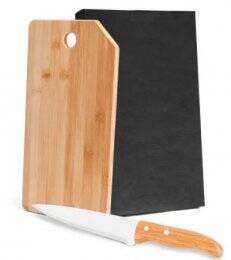 Conj. Para Cozinha Em Bambu/Inox Oregon - 2 Pçs