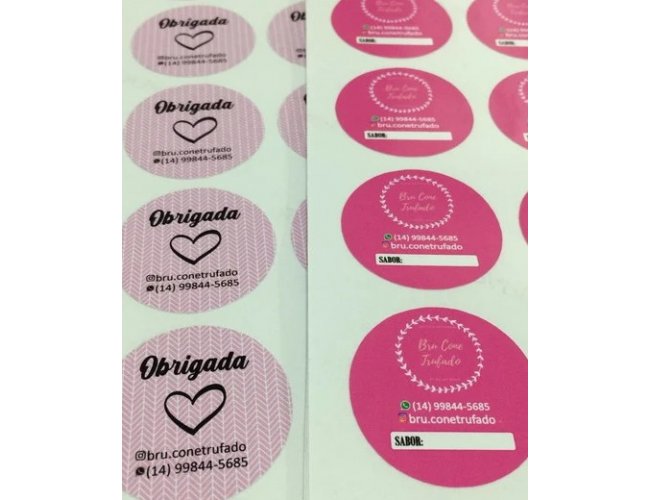 Cartela de adesivos personalizados