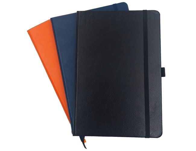 Bloco De Anot. Acabamento Em napa de 14,3x21 cm