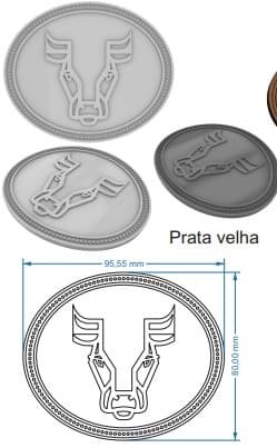 Fivela boi bronze