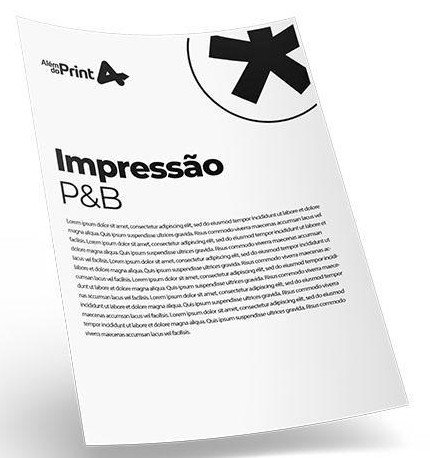 Impress�o Formato A4 (210x297 mm), Papel Sulfite/Offset 75/90gr