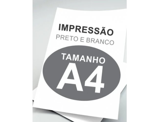 Impress�o Formato A4 (210x297 mm), Papel Sulfite/Offset 75/90gr
