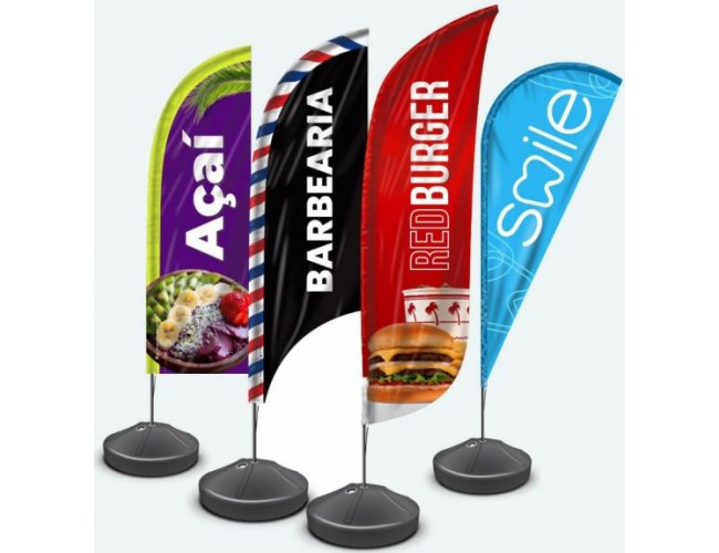 Wind Fly Banner Formato Vela Personalizado | com Base Pl�stica