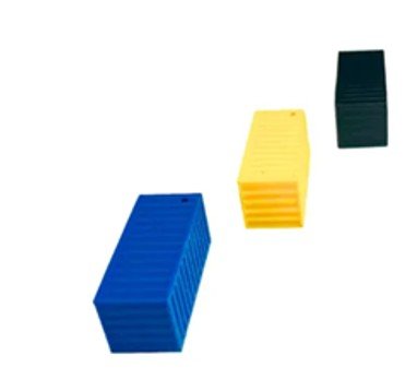 Chaveiros containers em 3D